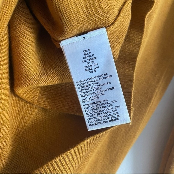 Nwt AMAZON Essentials Knit Cardigan Yellow V Neck Basic Button Up Sweater - Picture 13 of 14